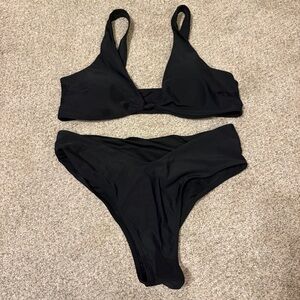 Black Bikini Set Sexy Beach Casual Size Large